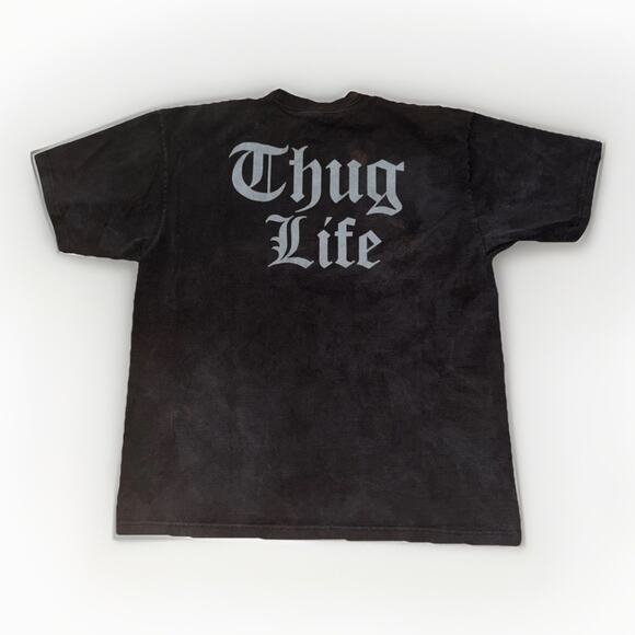 Vintage Tupac Shakur Thug Life Rap Tee T-Shirt XXL 25x30 Black Hip Hop Rap Tee - Picture 4 of 5